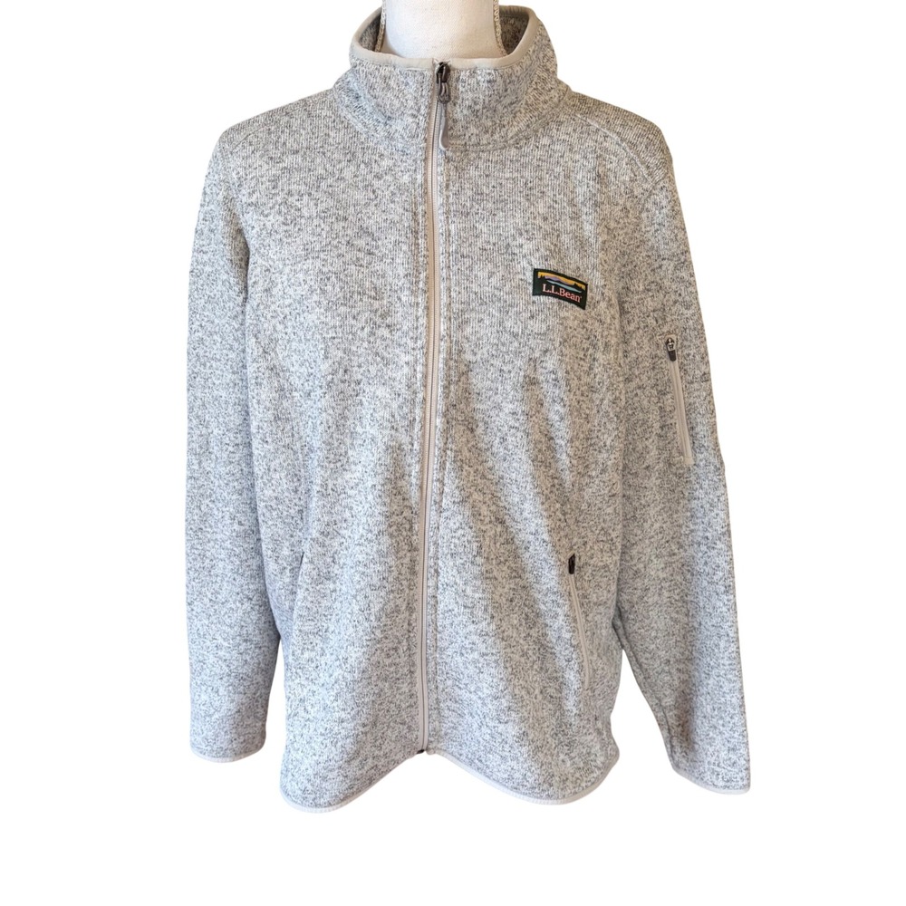 LL Bean 1X Plus Sweater Fleece Jacket Full Zip Heather Gray Gorpcore Outdoor